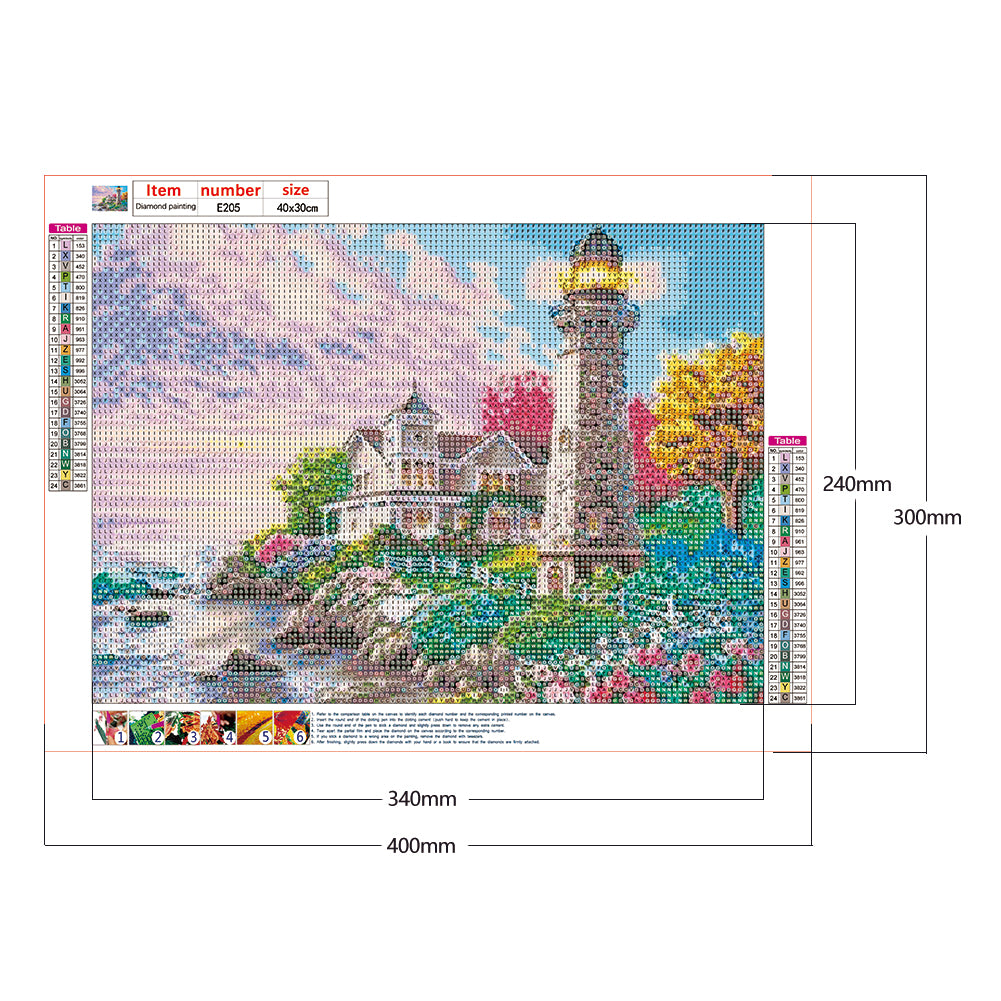 Beach House - Full Round Drill Diamond Painting 40*30CM