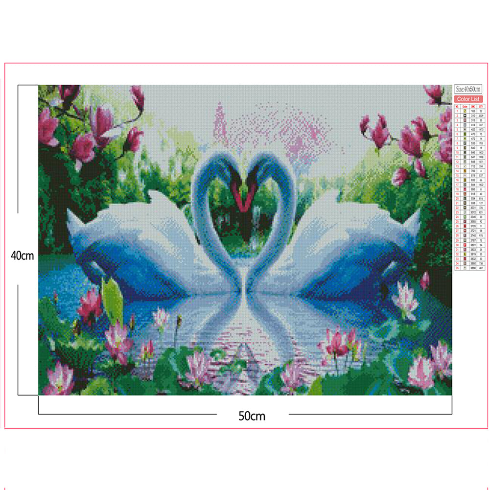 Swan - Full Square Drill Diamond Painting 50*40CM