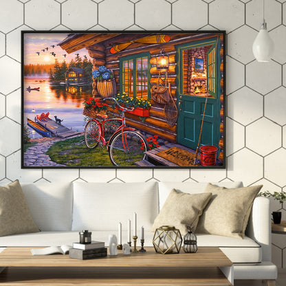 Lakeside Scenery - Full Round Drill Diamond Painting 50*40CM