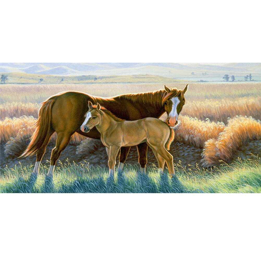 Horse -Full Round Diamond Painting 80*40CM