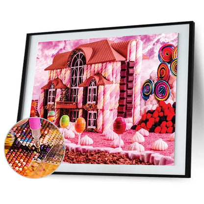 Candy House - Full Round Drill Diamond Painting 50*40CM