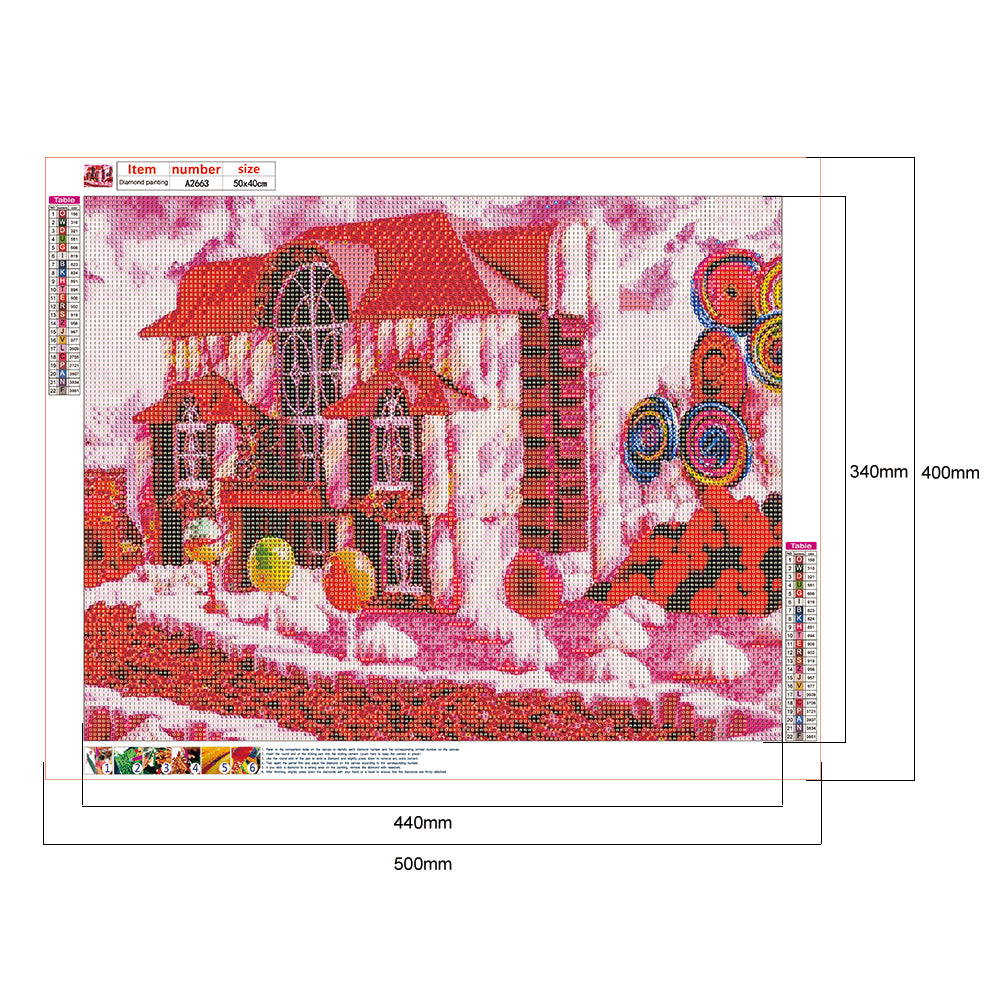 Candy House - Full Round Drill Diamond Painting 50*40CM