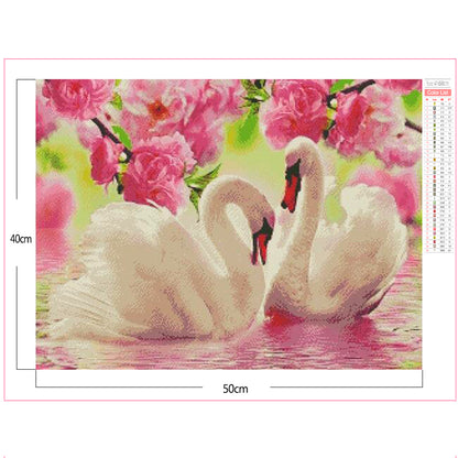 Swan Flower - Full Square Drill Diamond Painting 40*50CM