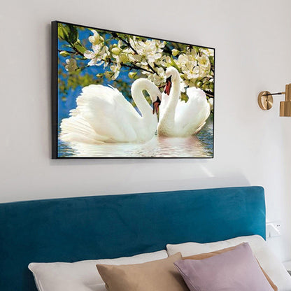 Swan Flower - Full Square Drill Diamond Painting 40*50CM