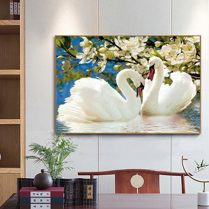 Swan Flower - Full Square Drill Diamond Painting 40*50CM