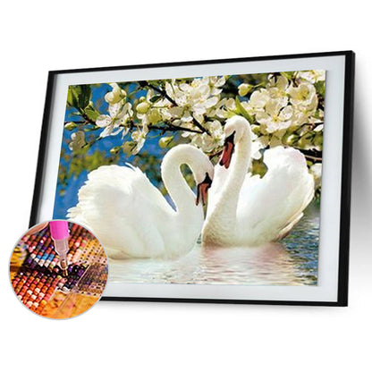 Swan Flower - Full Square Drill Diamond Painting 40*50CM