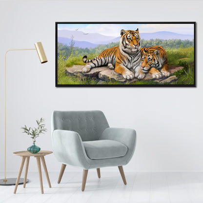 Tigers - Full Round Drill Diamond Painting 80*35CM