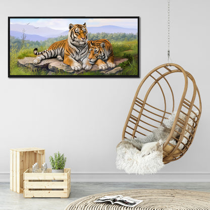 Tigers - Full Round Drill Diamond Painting 80*35CM