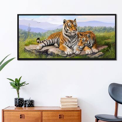 Tigers - Full Round Drill Diamond Painting 80*35CM