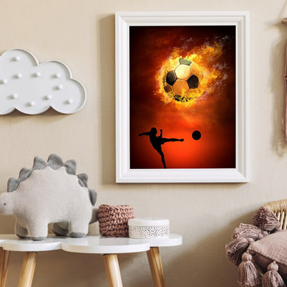 Flame Football - Full Round Drill Diamond Painting 30*40CM