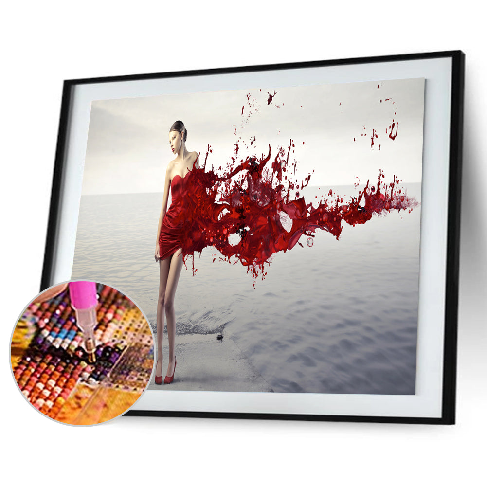 Girl - Full Round Drill Diamond Painting 40*30CM