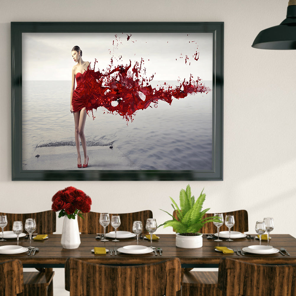 Girl - Full Round Drill Diamond Painting 40*30CM