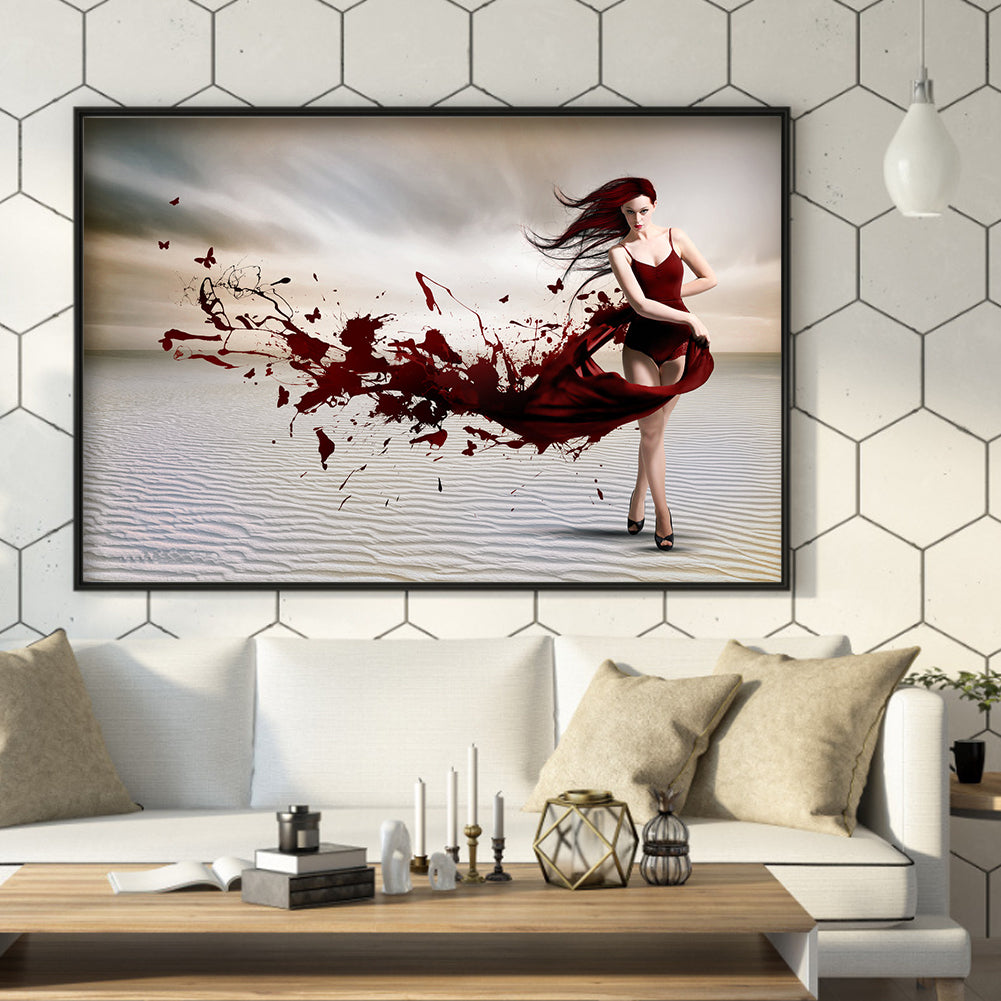 Girl - Full Round Drill Diamond Painting 40*30CM