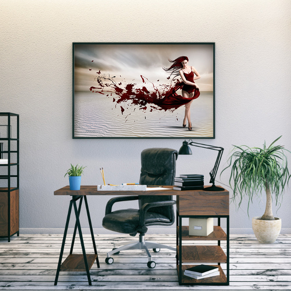 Girl - Full Round Drill Diamond Painting 40*30CM