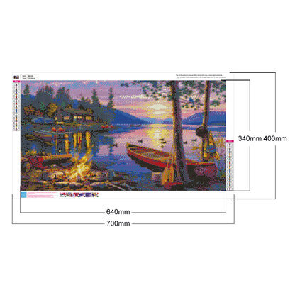 Lake house - Full Round Drill Diamond Painting 70*40CM