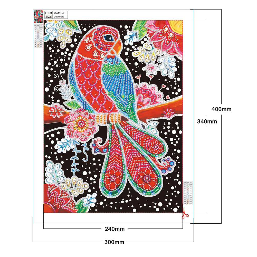 Parrot - Special Shaped Drill Diamond Painting 30*40CM