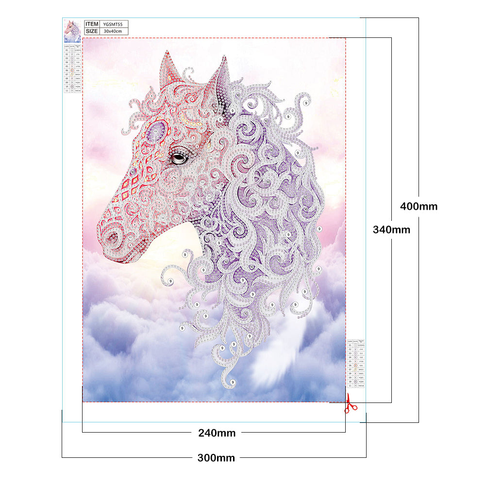 Horse - Special Shaped Drill Diamond Painting 30*40CM