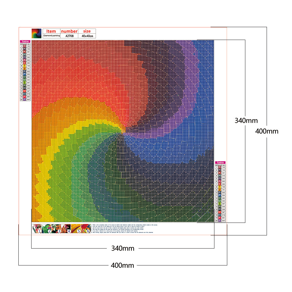 Rotating Rainbow - Full Round Drill Diamond Painting 40*40CM