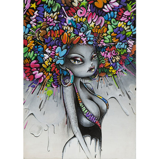 Girl - Full Round Drill Diamond Painting 30*40CM