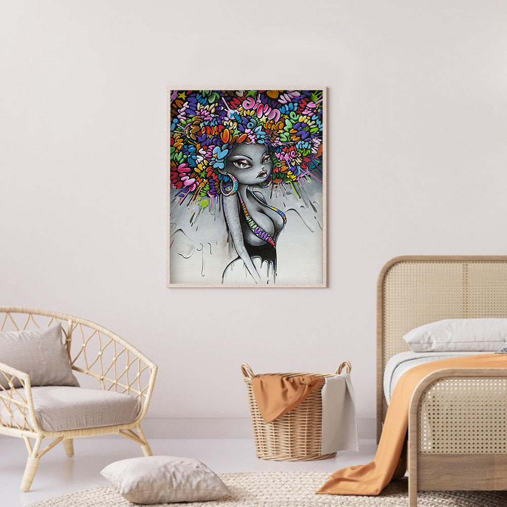 Girl - Full Round Drill Diamond Painting 30*40CM