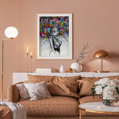 Girl - Full Round Drill Diamond Painting 30*40CM