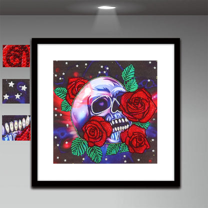 Skull Rose - Special Shaped Drill Diamond Painting 30*30CM