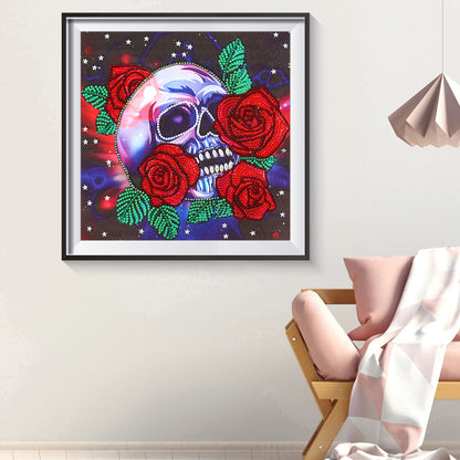 Skull Rose - Special Shaped Drill Diamond Painting 30*30CM