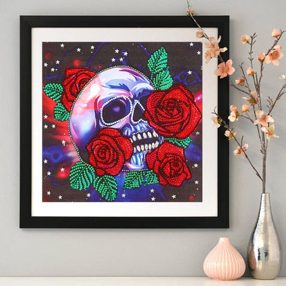 Skull Rose - Special Shaped Drill Diamond Painting 30*30CM