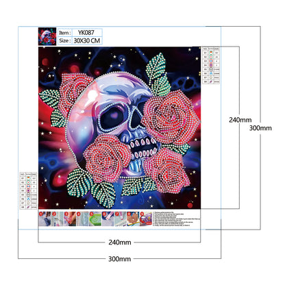 Skull Rose - Special Shaped Drill Diamond Painting 30*30CM