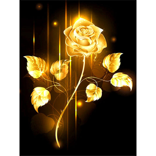 Golden Rose - Full Square Drill Diamond Painting 30*40CM