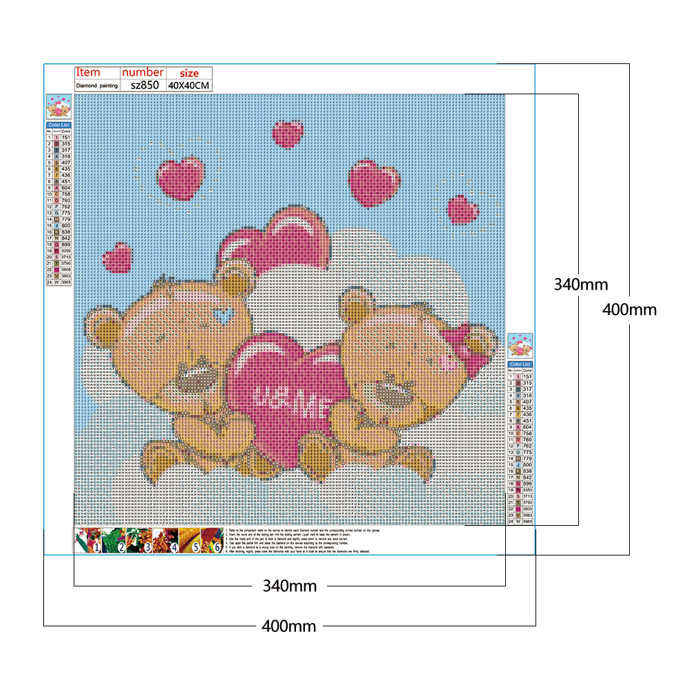 Cartoon Bear - Full Square Drill Diamond Painting 40*40CM