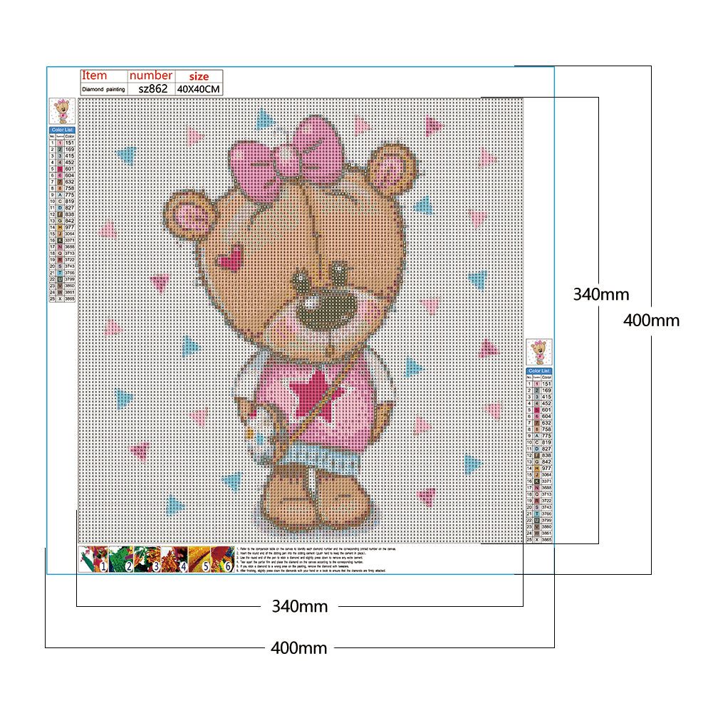 Cartoon Bear - Full Square Drill Diamond Painting 40*40CM