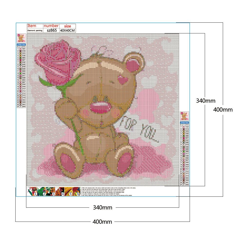 Cartoon Bear - Full Square Drill Diamond Painting 40*40CM