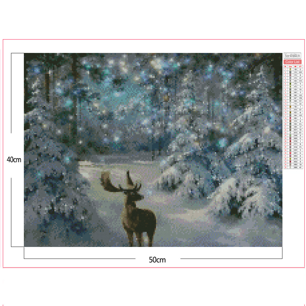 Deer - Full Square Drill Diamond Painting 40*50CM