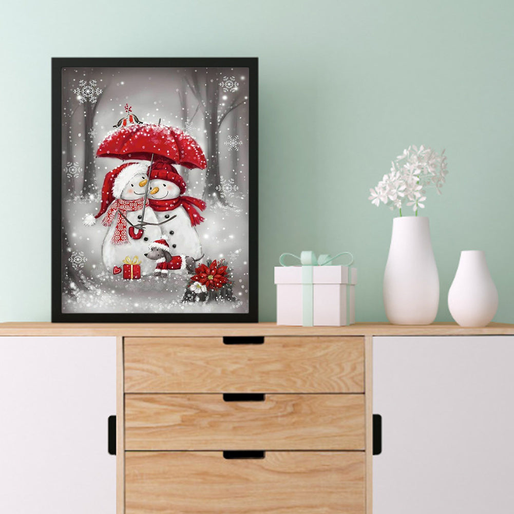 Snowman - Full Round Drill Diamond Painting 35*45CM