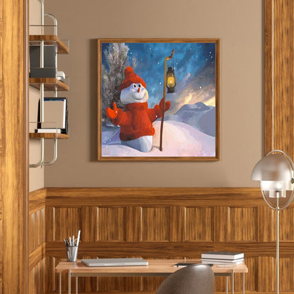 Snowman - Full Round Drill Diamond Painting 30*30CM