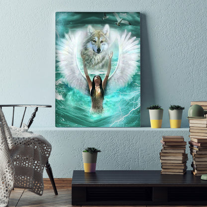 Angel Wolf - Full Round Drill Diamond Painting 30*40CM