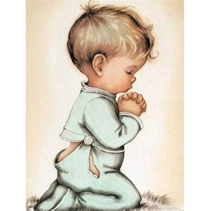 Praying Kid - Full Square Drill Diamond Painting 30*40CM