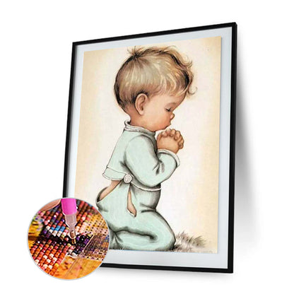 Praying Kid - Full Square Drill Diamond Painting 30*40CM