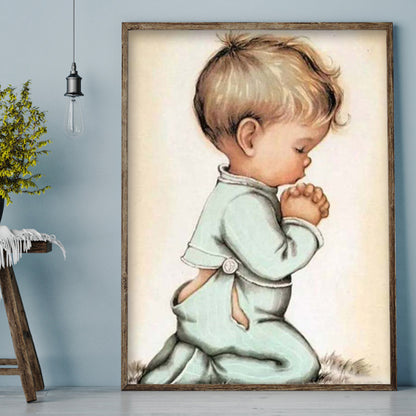 Praying Kid - Full Square Drill Diamond Painting 30*40CM