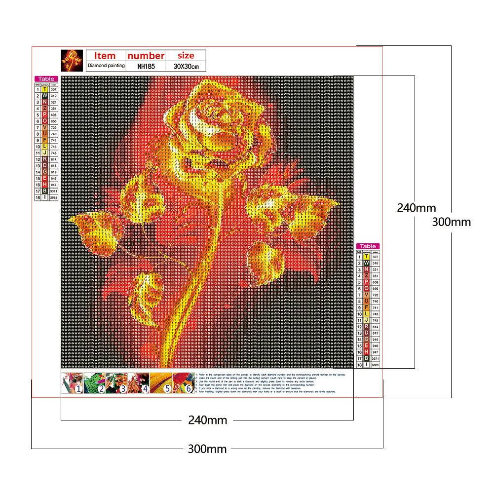 Rose - Full Round Drill Diamond Painting 30*30CM