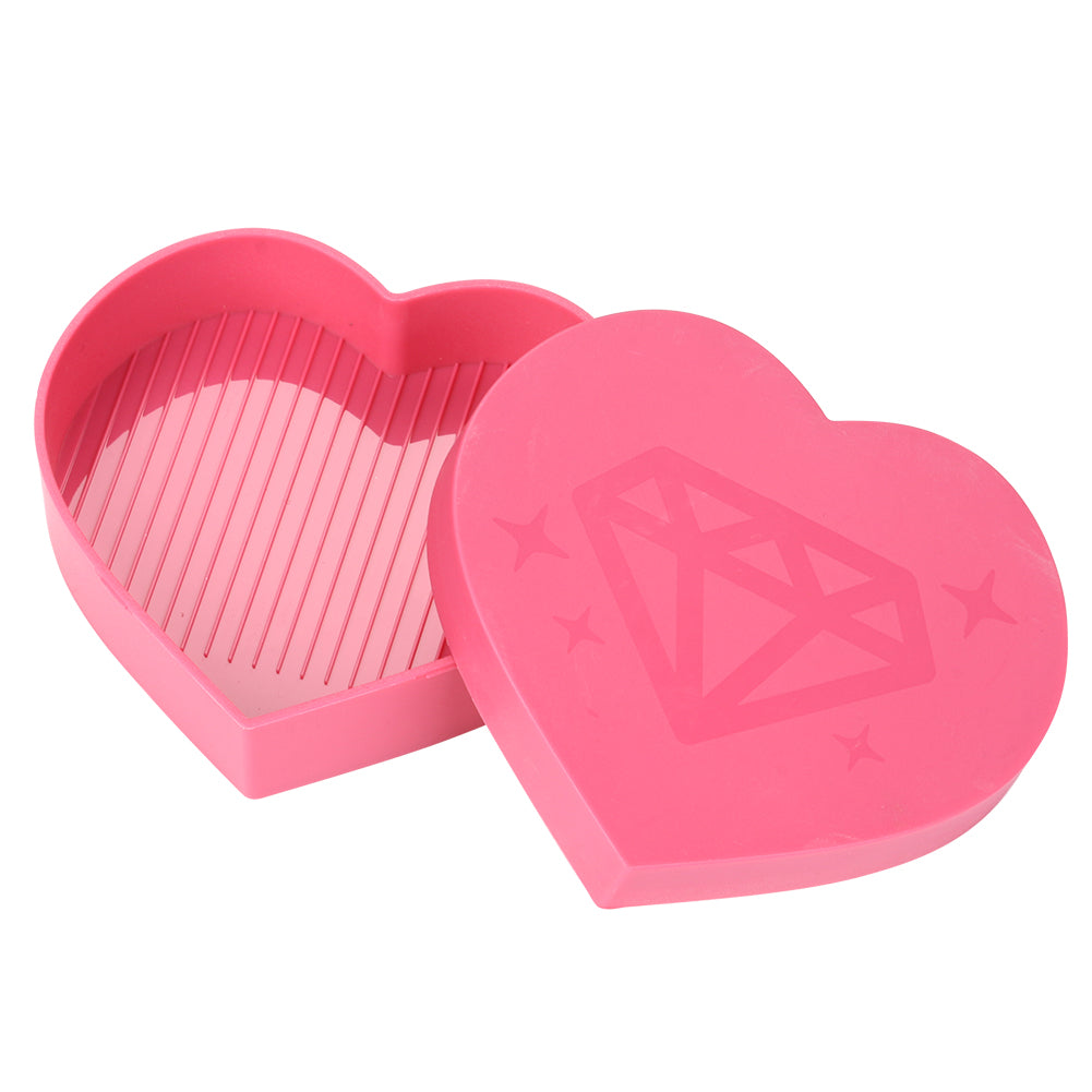 5D Diamond Painting Tray Plastic Heart Shape Rhinestone Drill Plate 7x7cm