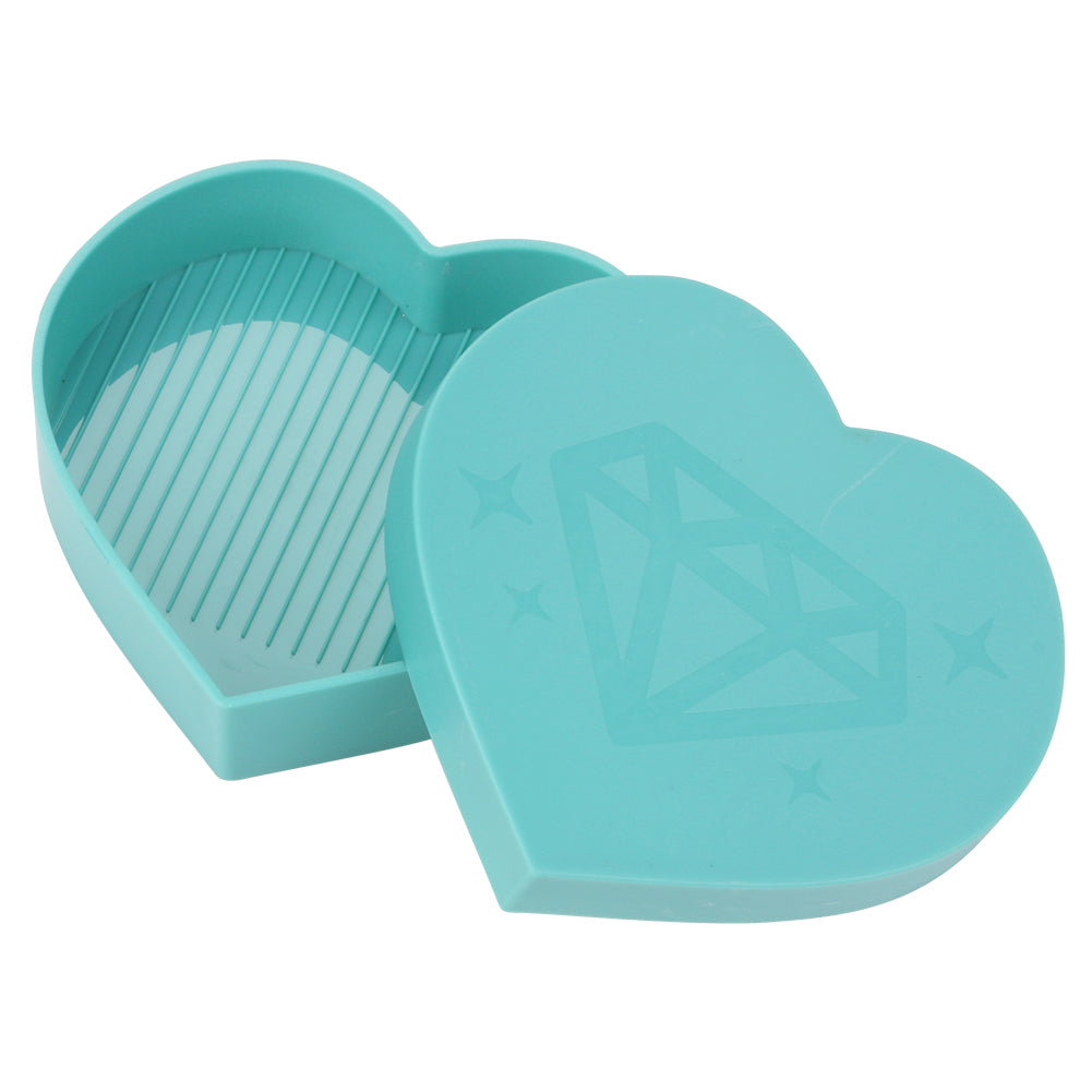 5D Diamond Painting Tray Plastic Heart Shape Rhinestone Drill Plate 7x7cm