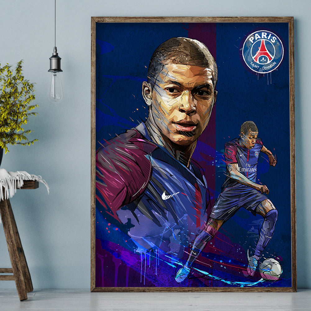 Mbappe - Full Round Drill Diamond Painting 30*40CM