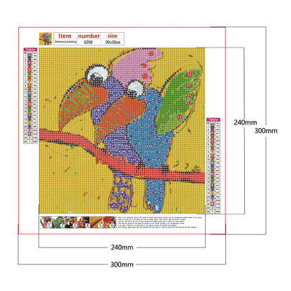 Parrot - Full Round Drill Diamond Painting 30*30CM