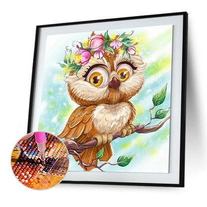 Owl - Full Round Drill Diamond Painting 30*30CM