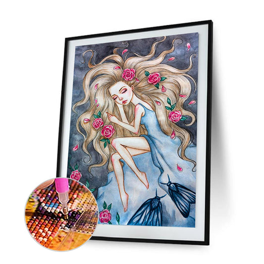 Girl - Full Round Drill Diamond Painting 30*40CM