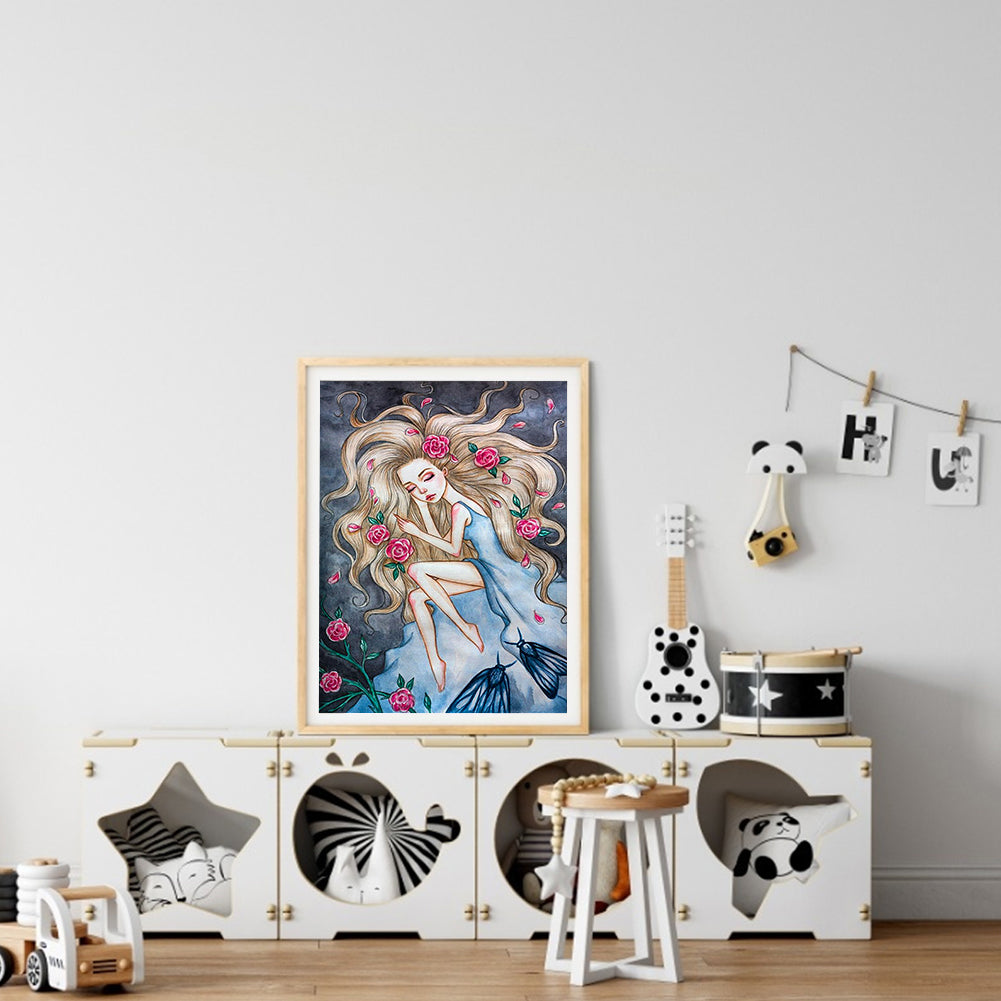 Girl - Full Round Drill Diamond Painting 30*40CM