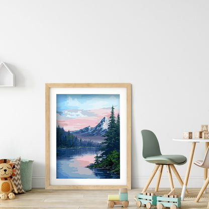 Mountain Lake - Full Round Drill Diamond Painting 30*40CM