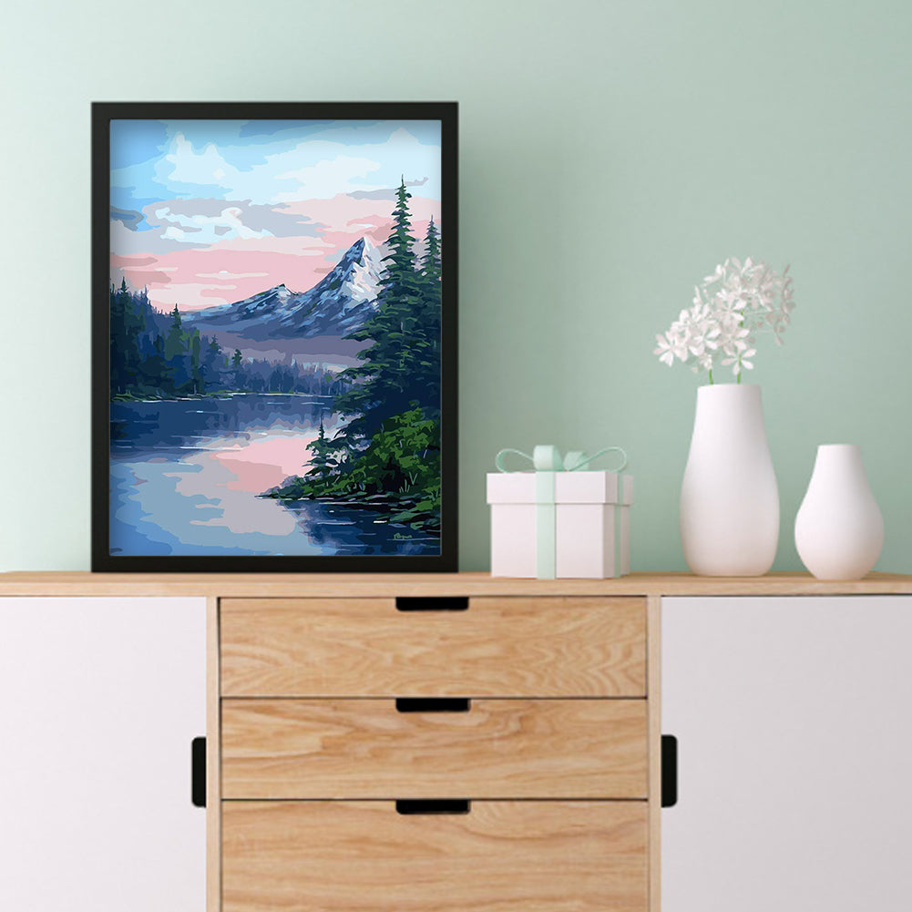 Mountain Lake - Full Round Drill Diamond Painting 30*40CM